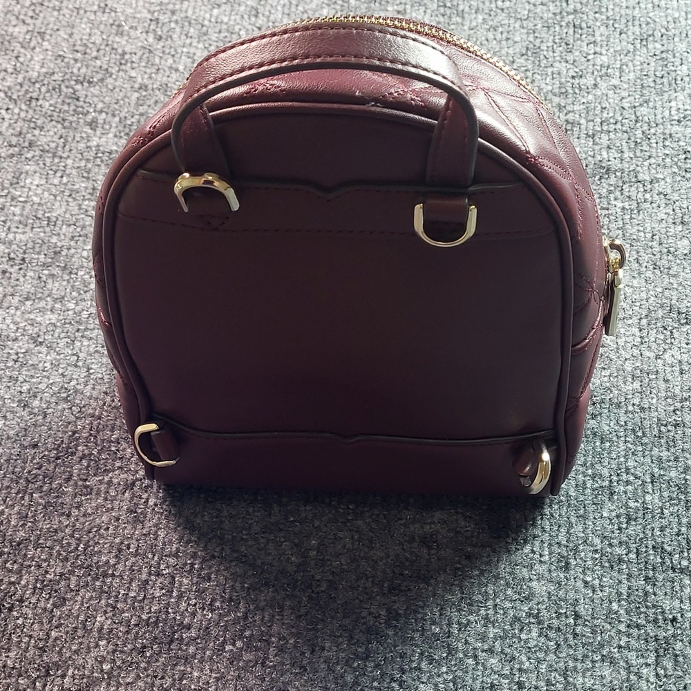 Kate Spade Natalia Mini Convertible Backpack Cherrywood Quilted Leather - Picture 10 of 13
